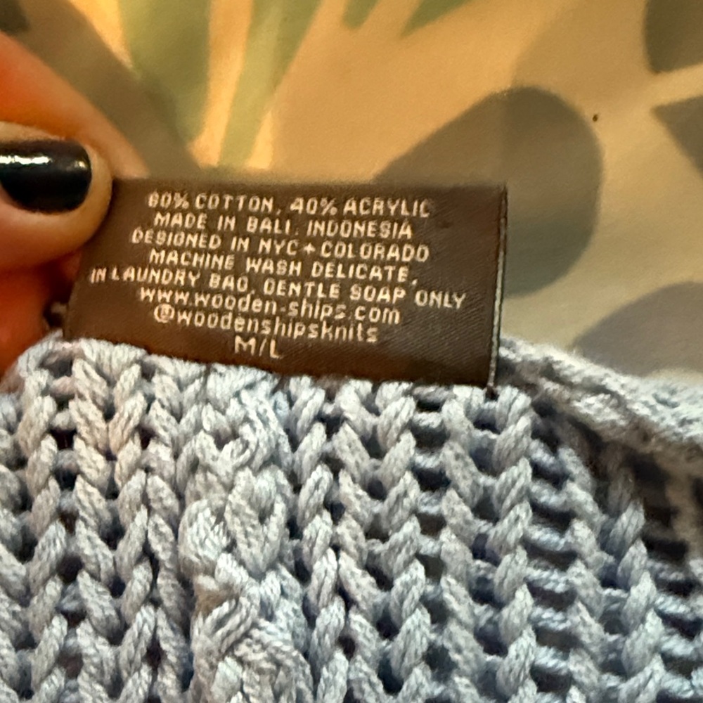 Wooden Ships Blue V-Neck Sweater - Picture 4 of 4